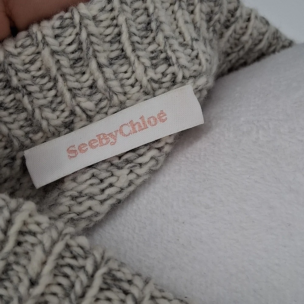 SEE BY CHLOE Women’s Lace Pullover Sweater Milk Color Size Medium - Picture 2 of 13